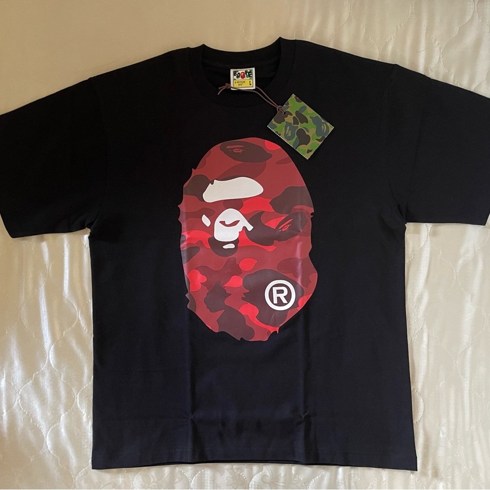 Bape Black T-Shirt with Red Graphic